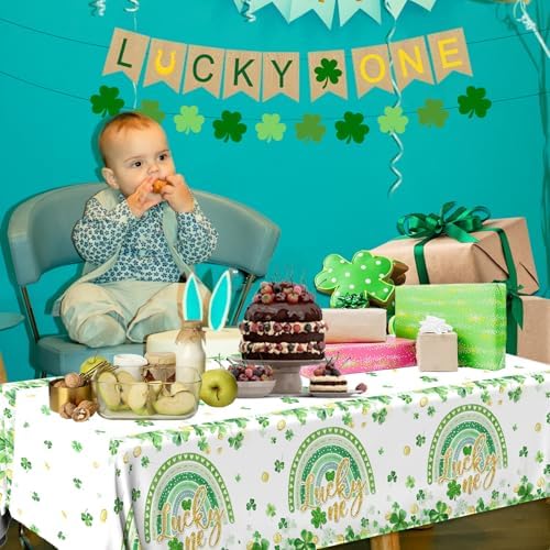 Lucky One Birthday Decorations Tablecloth 3pc Set