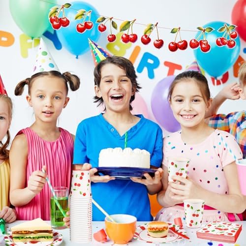 200 Pcs Cherry Themed Party Tableware Set