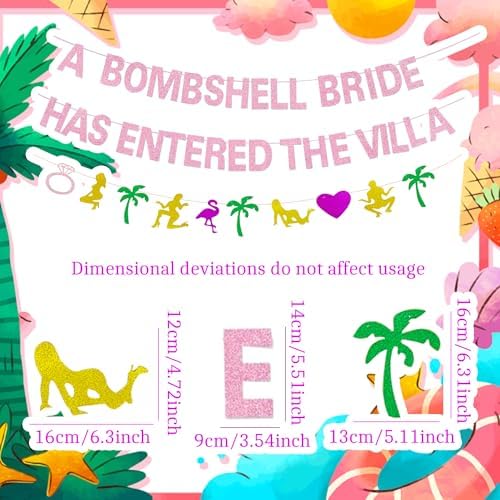 Bombshell Bride Has Entered The Villa Mylar Balloon Banner