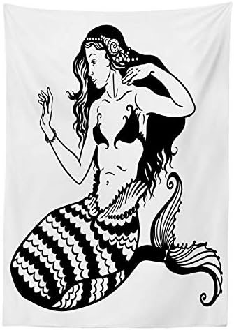 Ambesonne Underwater Mermaid Tablecloth 58x84
