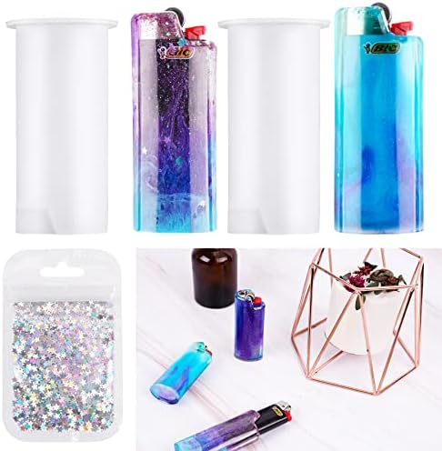 NiArt 2PCS Lighter Case Resin Mold Glitter Pack