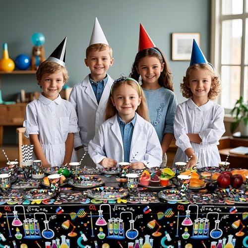 4 Pack Science Party Decorations Table Covers 54x86 Inch