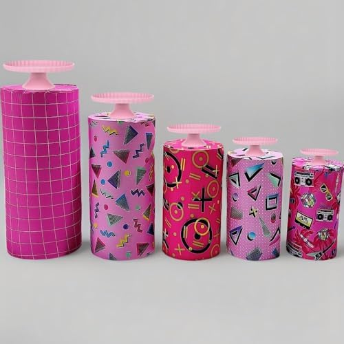 5 Piece Stretch Cylinder Covers for Birthday Party Decor