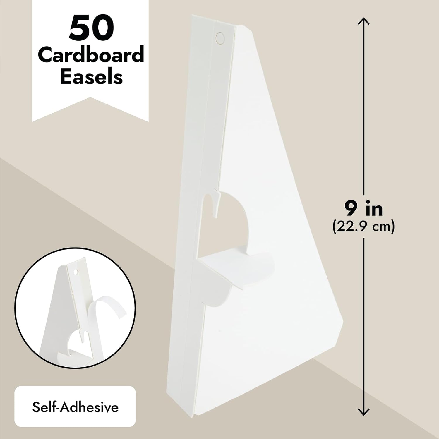 Juvale 50 Pack Self Stick 9 Inch Cardboard Easel Backs