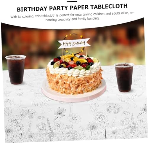 NUOBESTY Flower Fairy Themed Paper Tablecloth for Birthday Parties