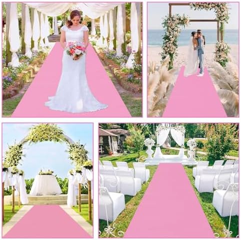 Pink Wedding Aisle Runner Rug 10m 20m Carpet for Events