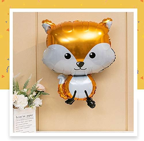 Woodland Animal Balloons 4PCS Fox Hedgehog Squirrel Raccoon