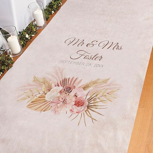Fun Express Personalized Boho Neutral Wedding Aisle Runner 3ft x 100ft