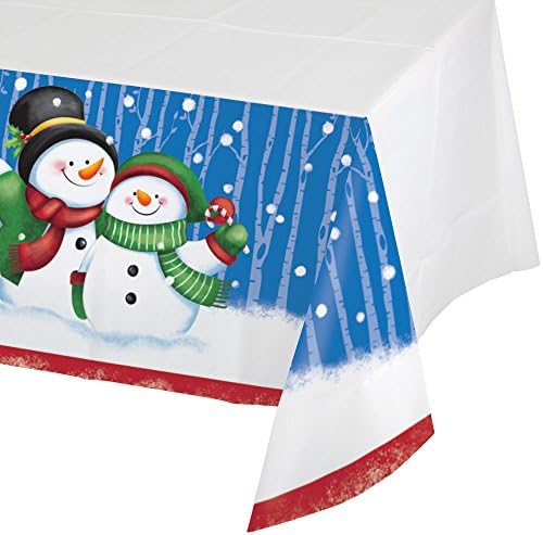 Creative Converting Border Print Plastic Table Cover Snow Day