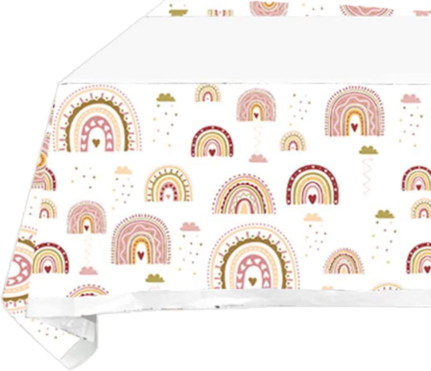 LYST 2PCS Rainbow Boho Tablecloths - Plastic Covers for Parties and Baby Showers