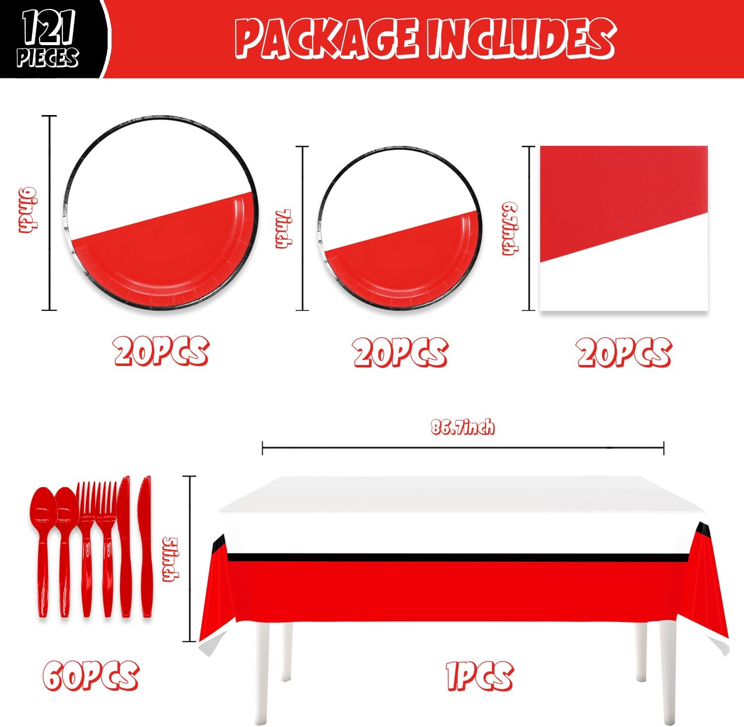 121Pcs Cartoon Animated Birthday Party Supplies