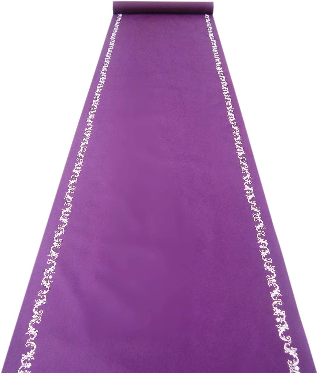 3x33 Ft Purple Carpet Aisle Runner with Floral Print