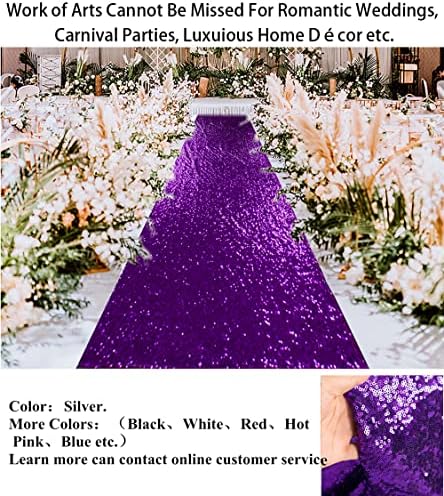 Partisout Royal Purple Sequin Aisle Runner 2ft x 15ft