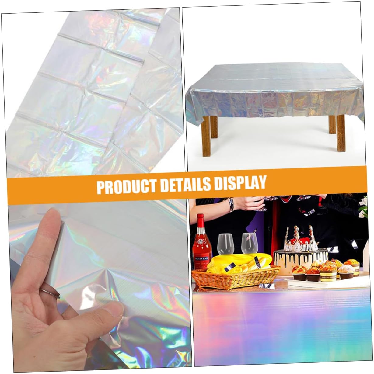 Healifty Rainbow Party Tablecloths 2pcs Multi-Functional