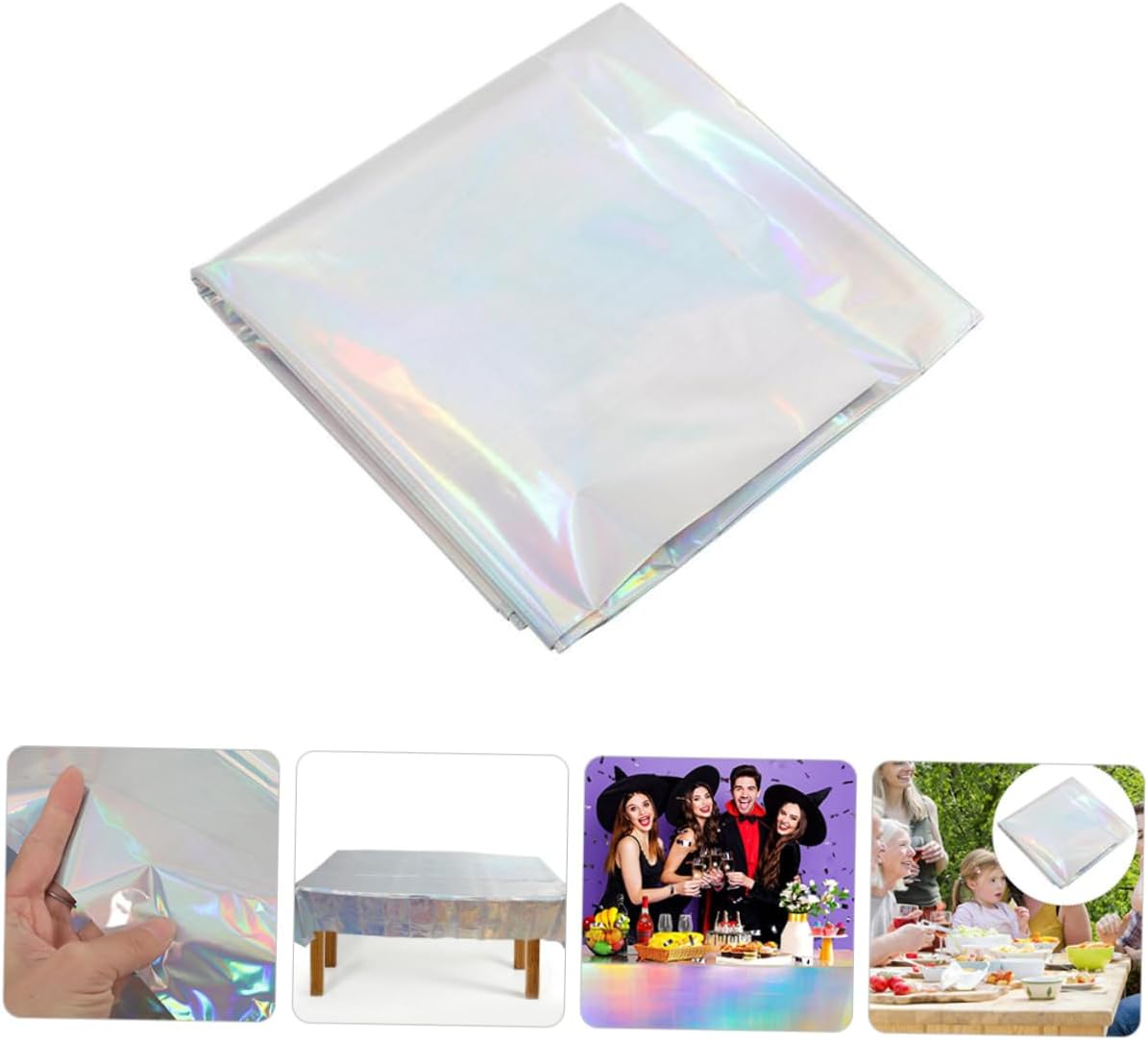 Healifty Rainbow Party Tablecloths 2pcs Multi-Functional