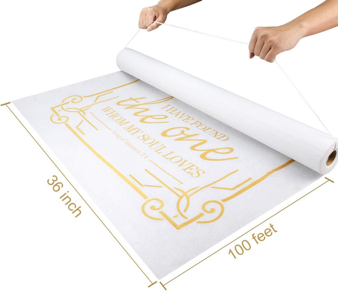 Wedding Aisle Runner 100ft x 3ft Gold Print