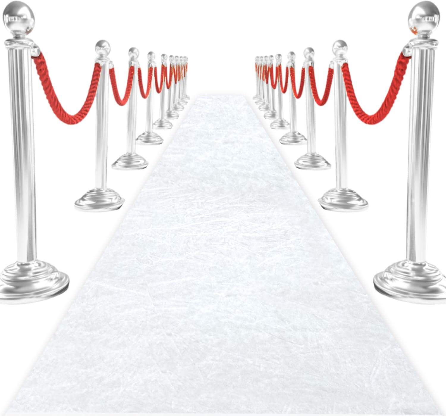 White Aisle Runner for Wedding Ceremony 4x15 Ft Velvet Runner