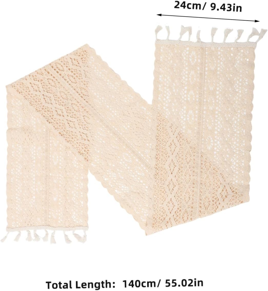 Zerodeko Cotton Table Runner with Fringe Decor