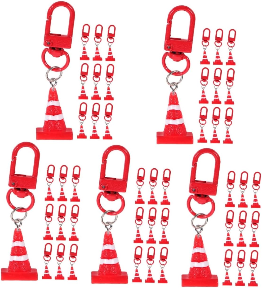 30pcs Resin Traffic Cone Keychain Charms for Bags and Accessories