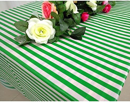 OOCC 2 Pcs Disposable Table Cover Green Stripe