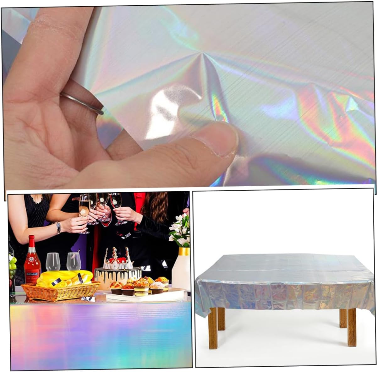 Healifty Rainbow Party Tablecloths 2pcs Multi-Functional