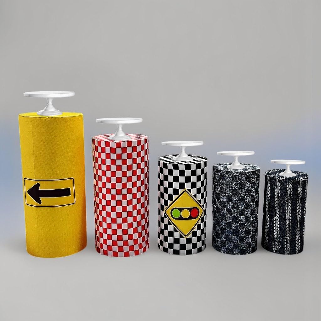 5 Piece Stretch Cylinder Covers for Cake Display
