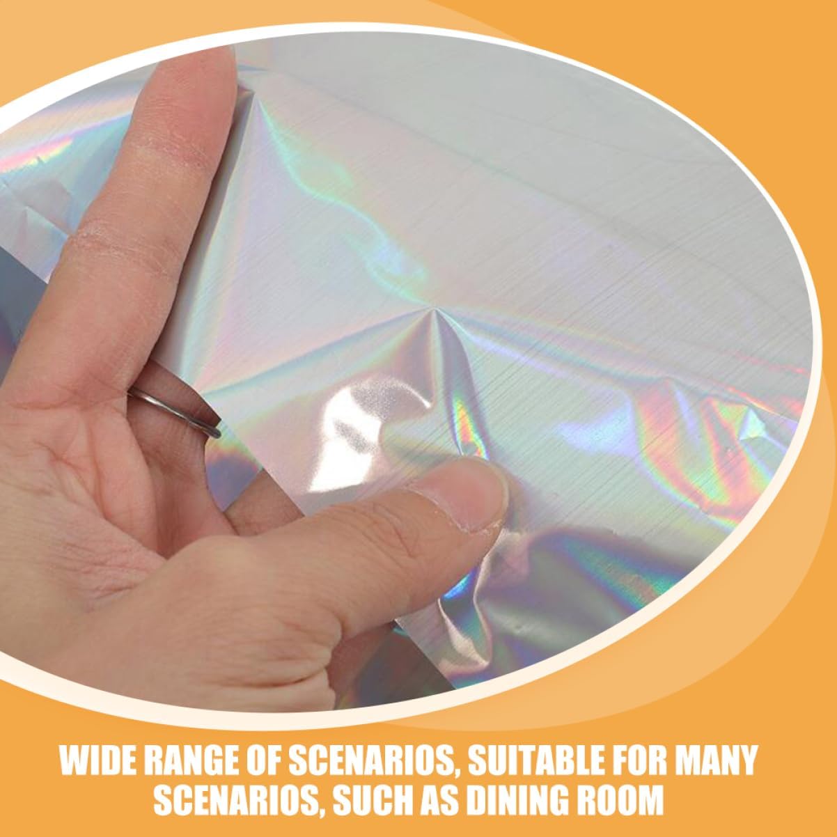 Cabilock 2pcs Rectangle Tablecloth Iridescent Holographic Foil Party Cover