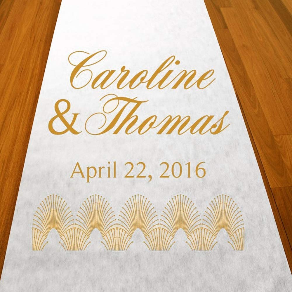 Personalized Art Deco Aisle Runner 75 Feet Custom Made 1