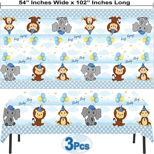 AnapoliZ Baby Boy Tablecloth Set 3 Pcs Rectangular Blue 54x102 Inches