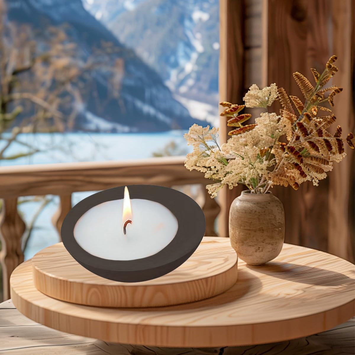 Large Round Resin Casting Mold for Candle Holders and Storage