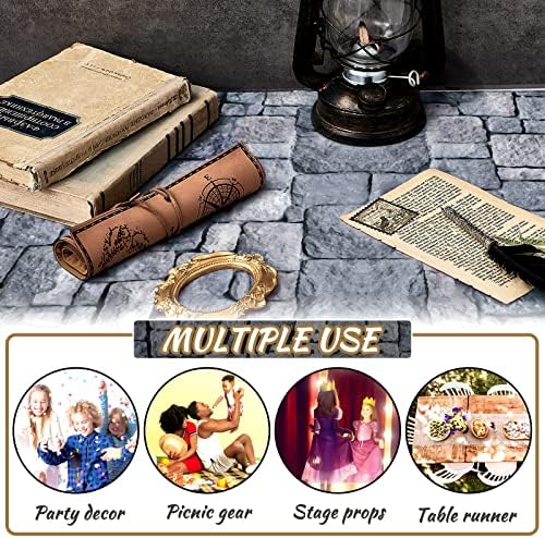 Fabbay 4 Pack 10ft Cobblestone Aisle Runners Medieval Party Decorations