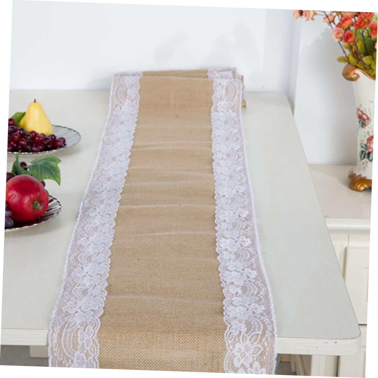 Zerodeko Rustic Lace Table Runner for Home and Parties