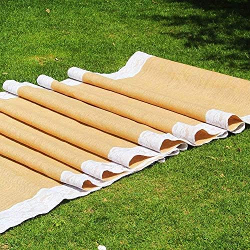 AAYU Premium Burlap Wedding Aisle Runner 40 Inch x 15 Feet