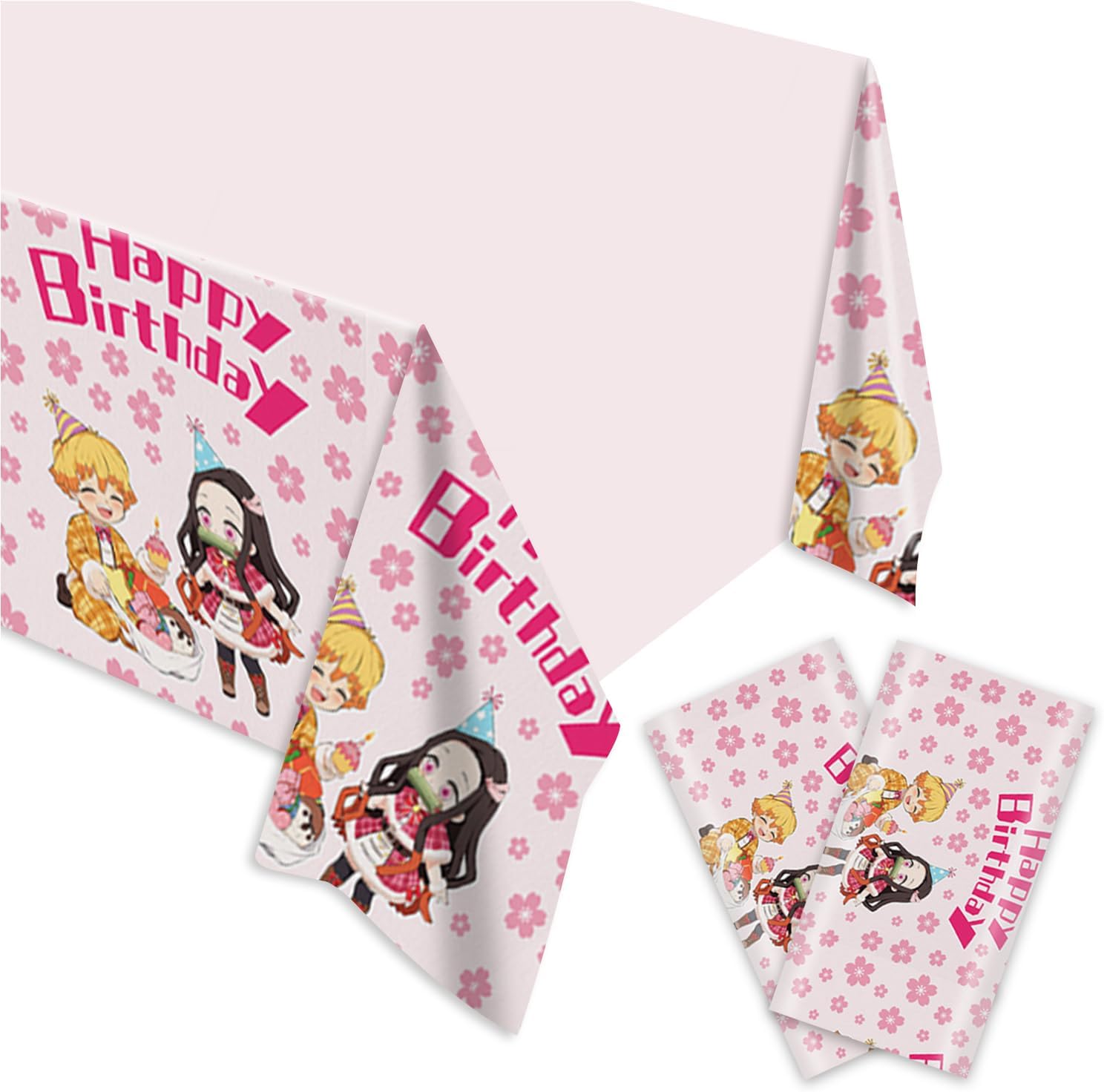 2Pcs Demon Tablecloth Disposable Tablecover for Birthday Party Decorations