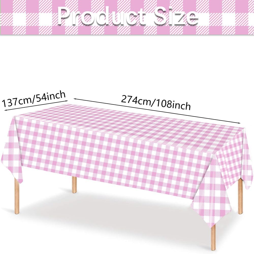 3 Pack Purple Gingham Tablecloths for Events