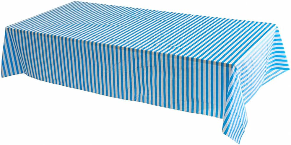 Vpang 2 Pcs Striped Plastic Tablecloths for Parties and Picnics