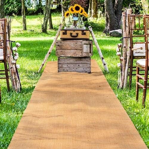 AK Trading Co 36 x 100ft Natural Jute Burlap Aisle Runner