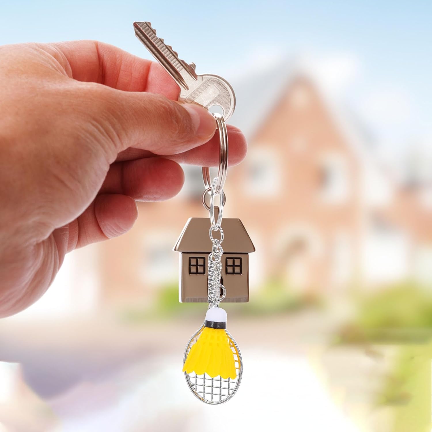 LOGOFUN 24pcs Mini Badminton Keychain Set