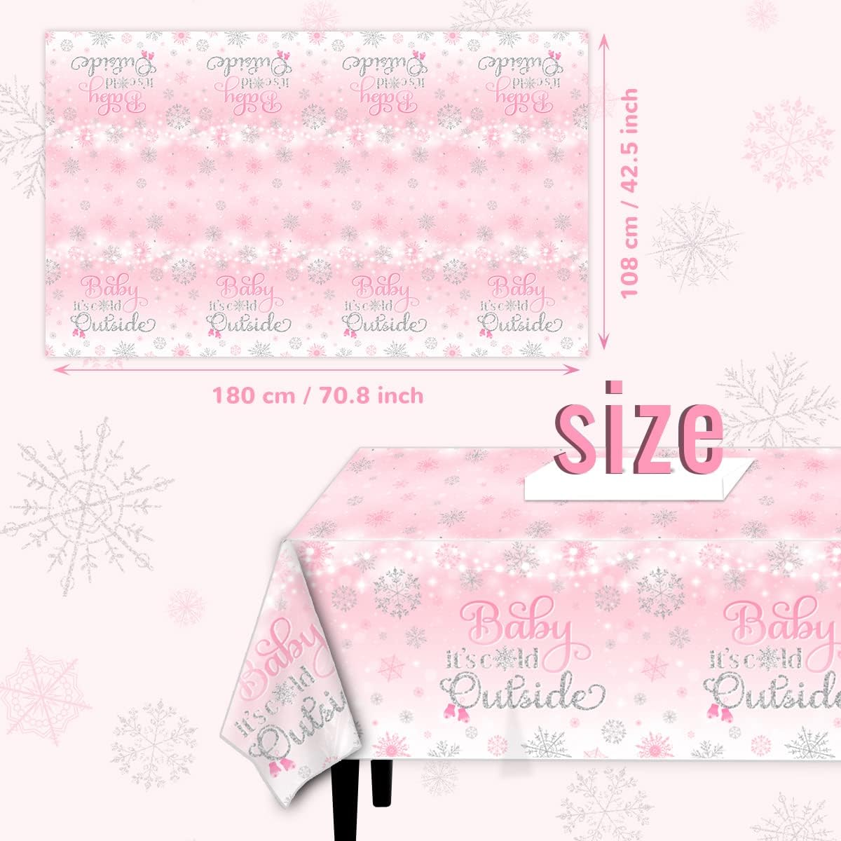 CMUSKO Baby Its Cold Outside Tablecloths 3Pcs Winter Wonderland Decorations