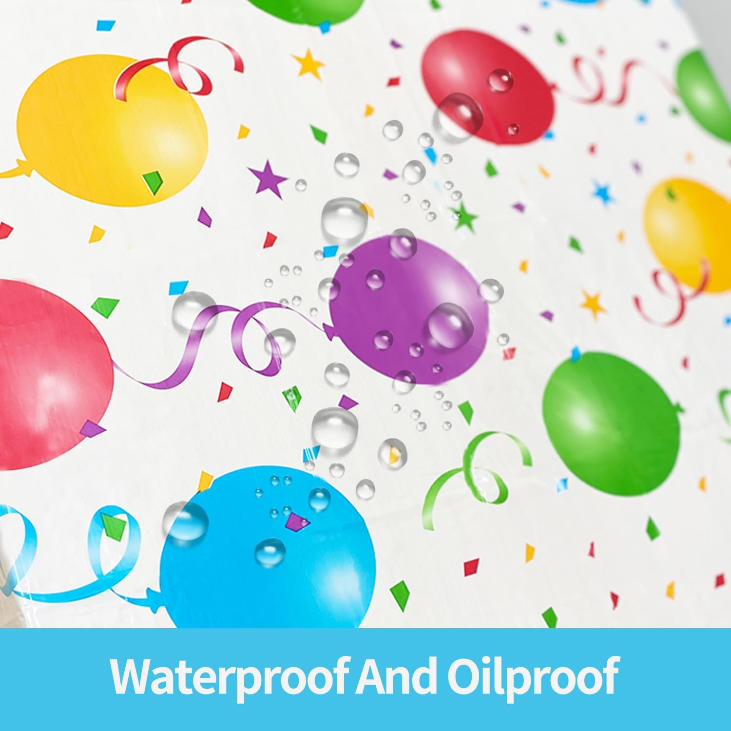 10 Pcs Balloon Pattern Plastic Tablecloth 54x72