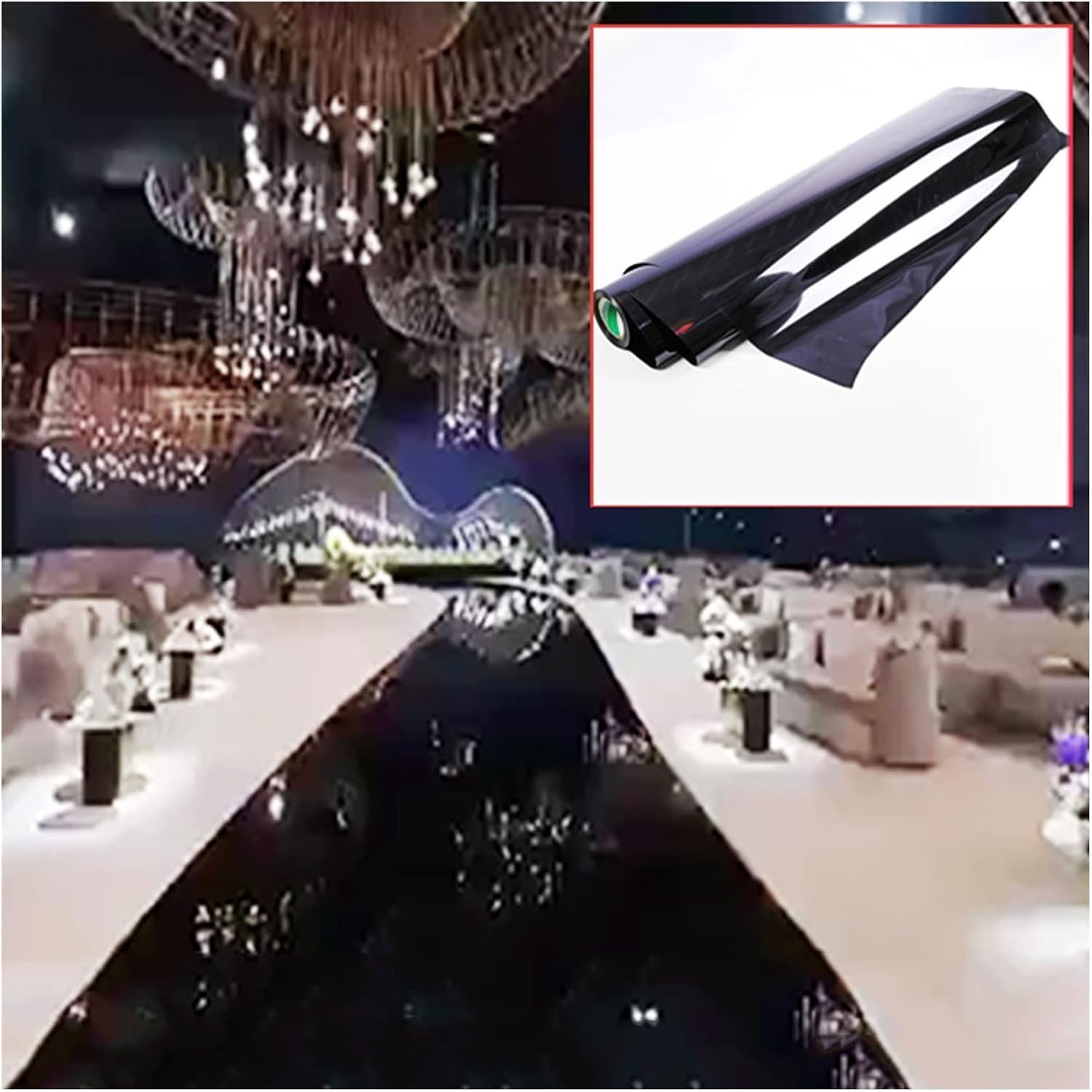 Black Mirror Aisle Runner for Weddings and Events
