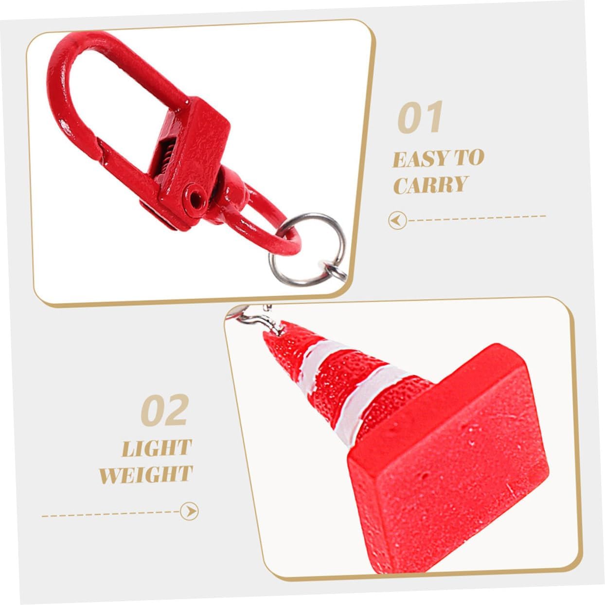 30pcs Resin Traffic Cone Keychain Charms for Bags and Accessories