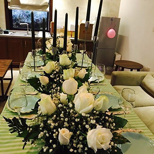 OOCC 2 Pcs Disposable Table Cover Light Green Stripe