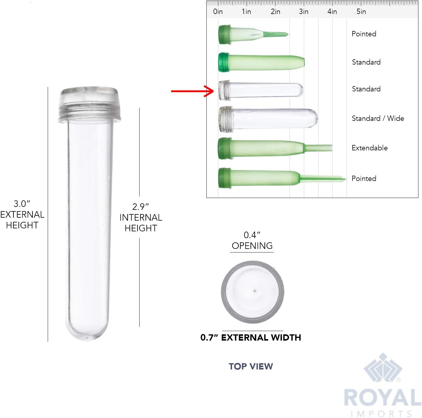 Royal Imports Floral Water Tubes with Caps 100 Pack