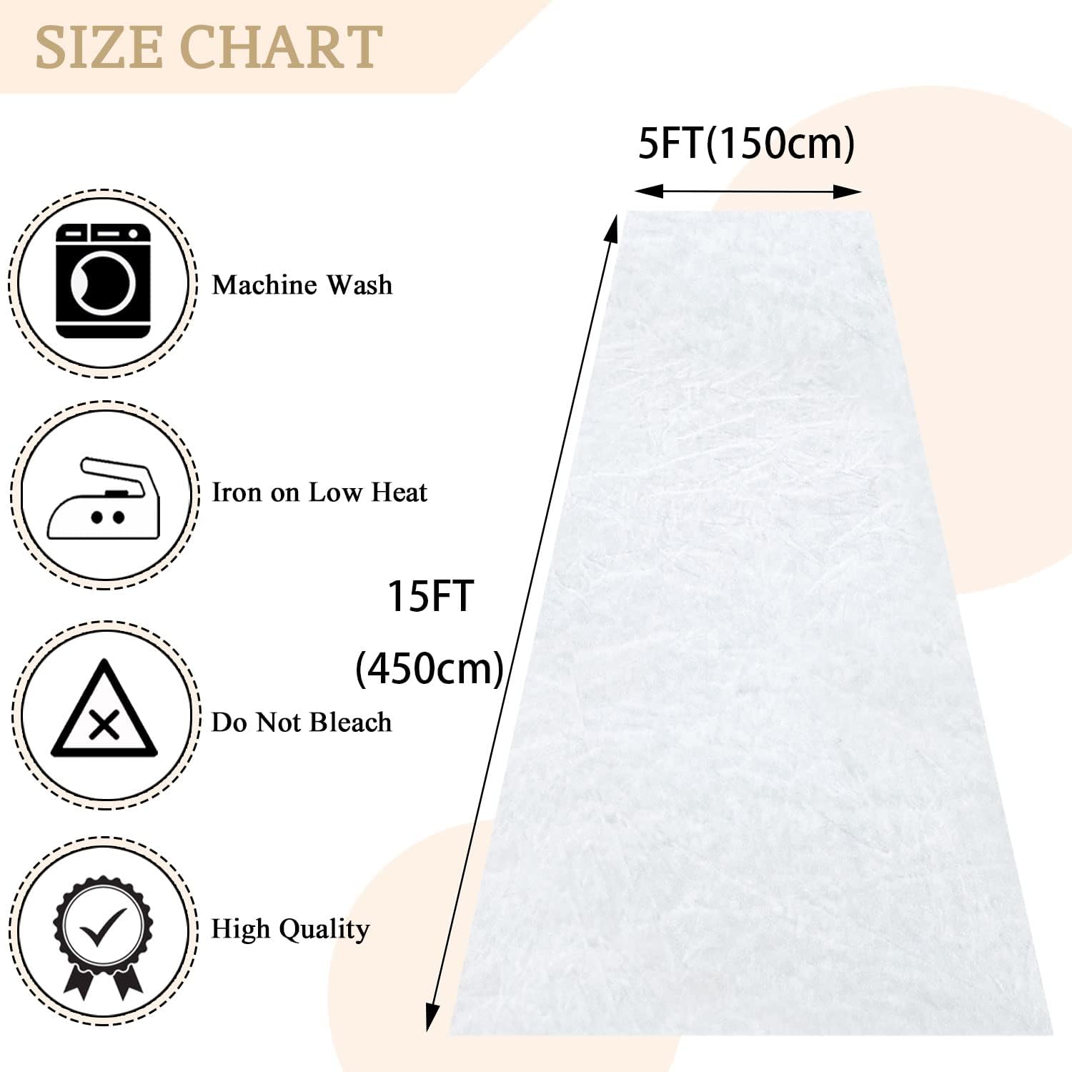 MODFUNS White Aisle Runner for Wedding Ceremony 5FTx15FT