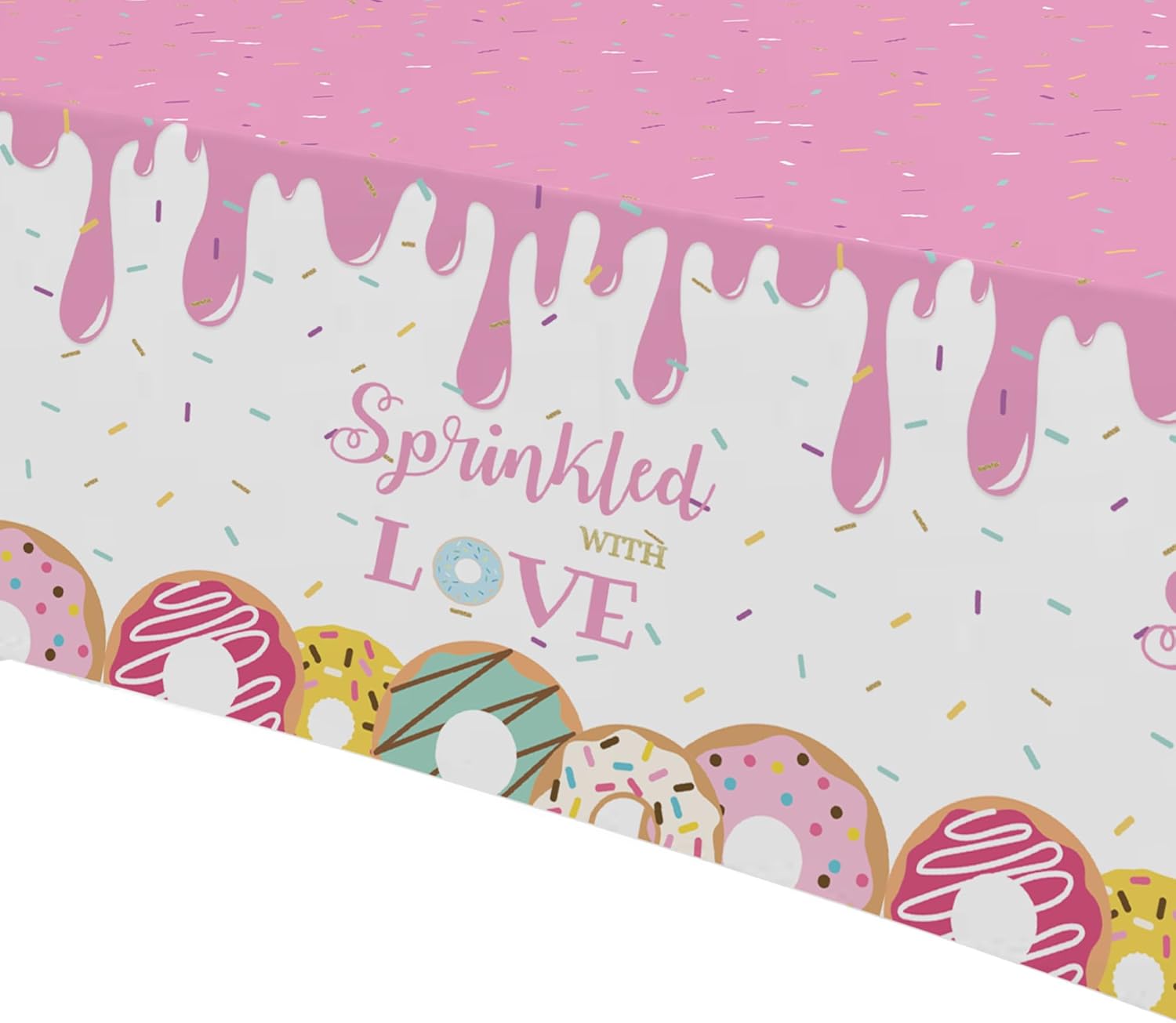 Pink Donut Tablecloth Set 3 Pack Baby Shower Decor