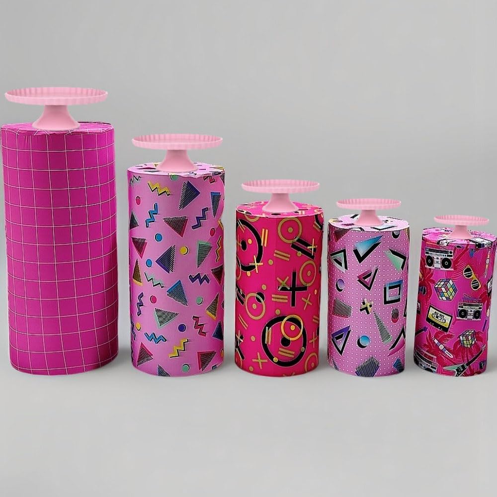 5 Piece Stretch Cylinder Covers for Birthday Party Decor