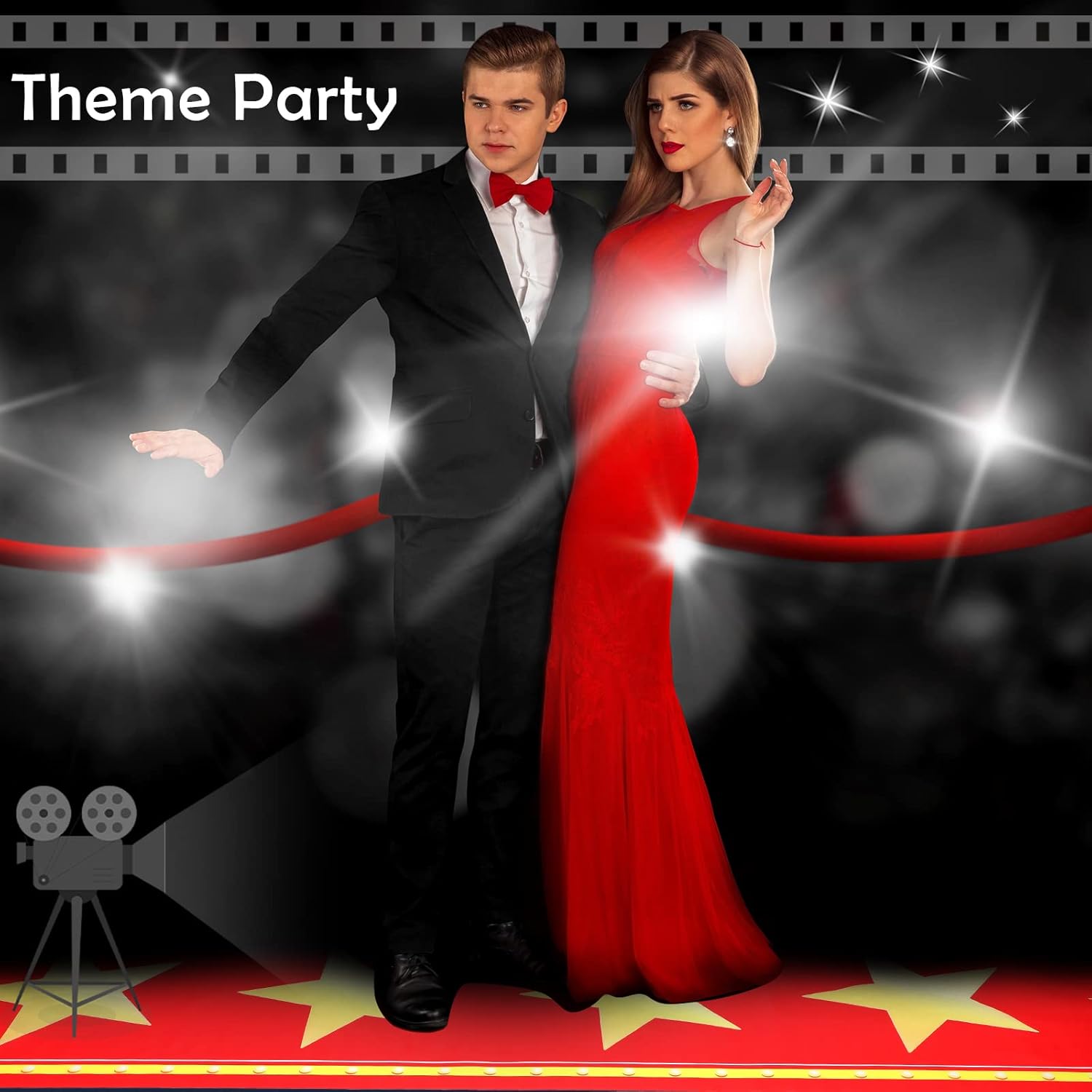Movie Night Red Carpet Table Runner with LED Lights