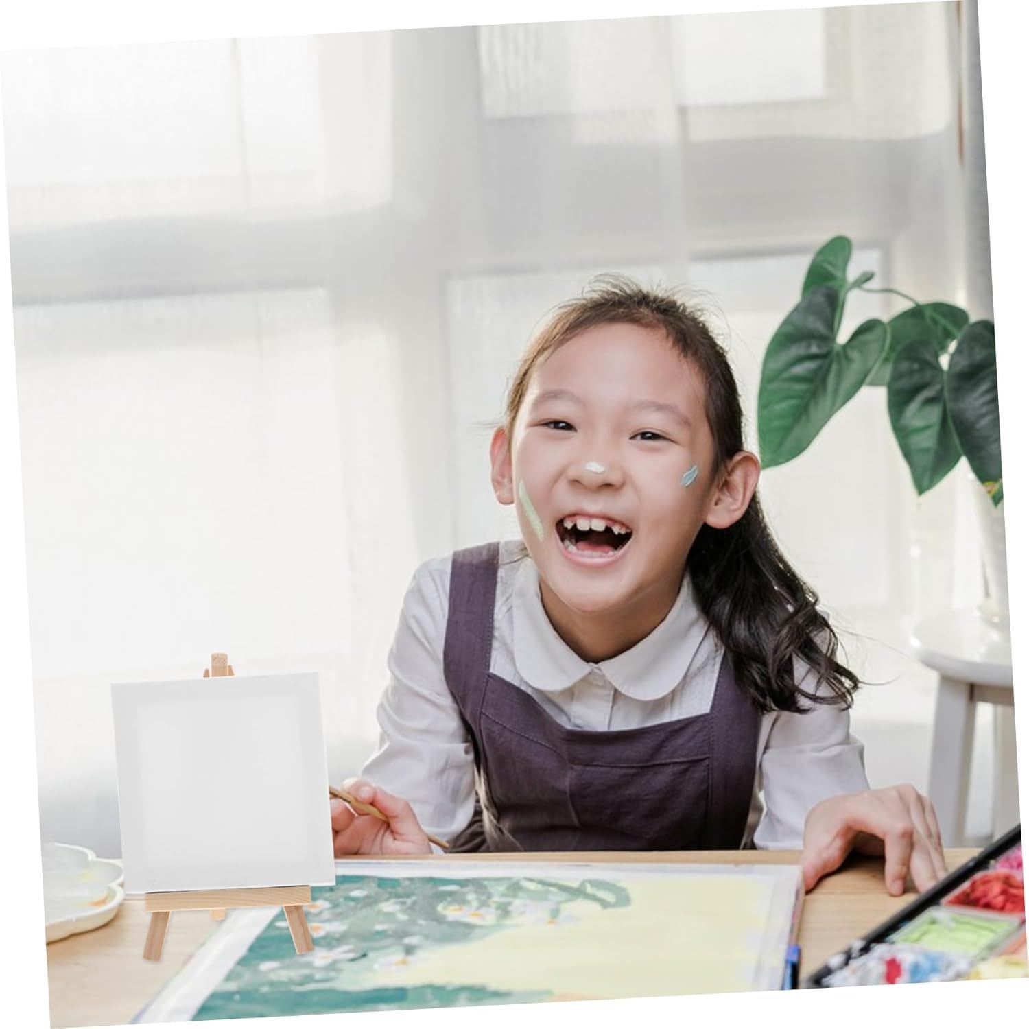 NUOBESTY Mini Painting Kit with Display Easel for Kids