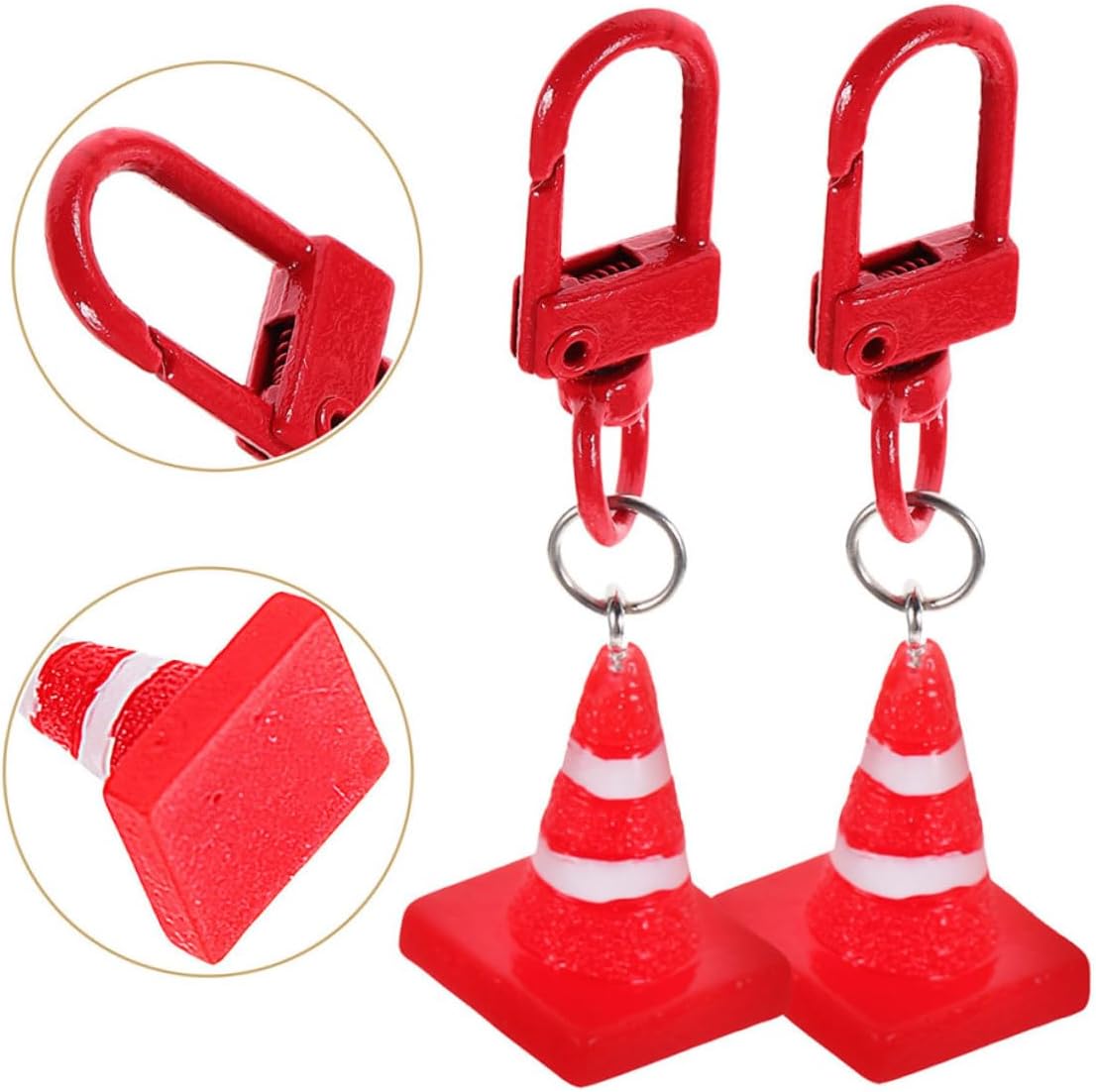 30pcs Resin Traffic Cone Keychain Charms for Bags and Accessories